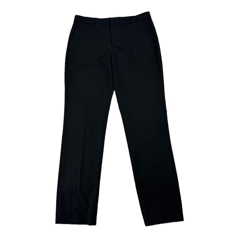 Banana Republic Size 8 Long Ryan Black Washable Italian Wool Pants Straight W32